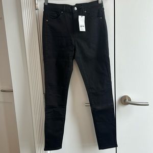 Topshop Leigh moto super soft ankle grazer in black